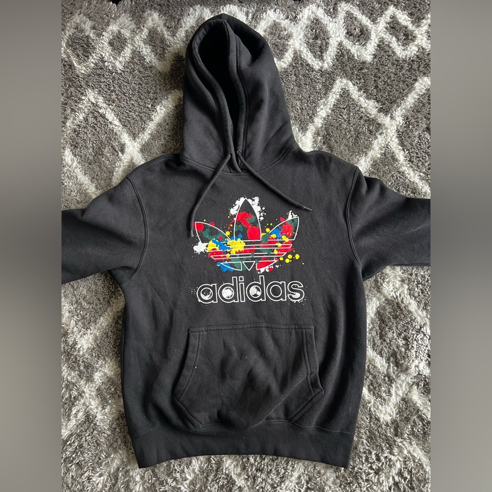 Small Black and Multicolor Adidas Hoodie